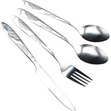 4PCS Cutlery Set Stainless Steel Cutlery for Cutter Fork Spoon Surface Carved Portable Lightweight Durable Tableware Set