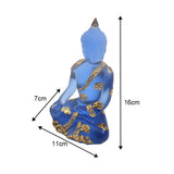 Transparent Sitting Buddha Statue Mini Buddha Ornaments Resin Buddha Decoration - Front View