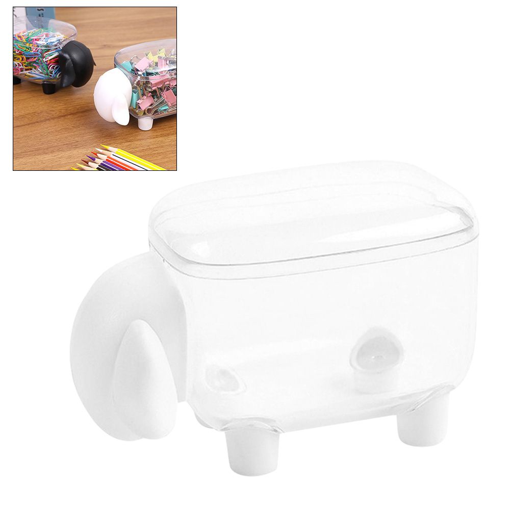 Mini Plastic Cotton Swab Storage Box Cute Sheep Dust Proof Cosmetic Cotton Storage Box Household Desktop Organizer