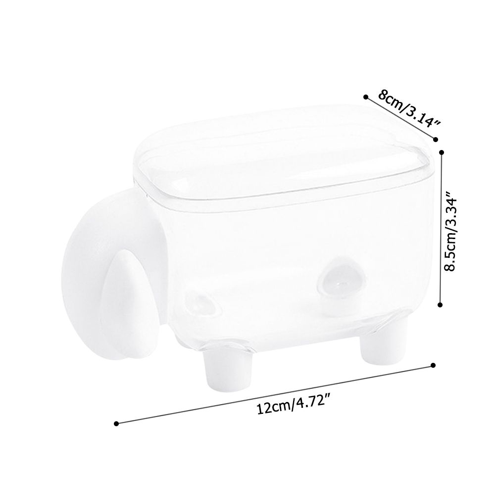 Mini Plastic Cotton Swab Storage Box Cute Sheep Dust Proof Cosmetic Cotton Storage Box Household Desktop Organizer