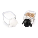 Mini Plastic Cotton Swab Storage Box Cute Sheep Dust Proof Cosmetic Cotton Storage Box Household Desktop Organizer - Top-Down View