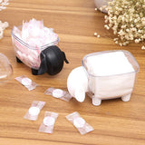 Mini Plastic Cotton Swab Storage Box Cute Sheep Dust Proof Cosmetic Cotton Storage Box Household Desktop Organizer