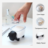Mini Plastic Cotton Swab Storage Box Cute Sheep Dust-proof Cosmetic Cotton Storage Box Household Desktop Organizer - 45-Degree Angle
