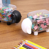 Mini Plastic Cotton Swab Storage Box Cute Sheep Dust-proof Cosmetic Cotton Storage Box Household Desktop Organizer
