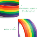 Universal Rainbow Bracelet Silicone Lesbian Pride Wristband Party Props - 45-Degree Angle