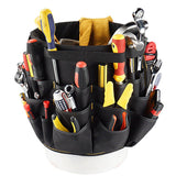 Heavy Duty Gardening Tool Bucket Organizer Gardening Tool Kit Holder with 56 Pockets for Garden Yard Lawn - Front View