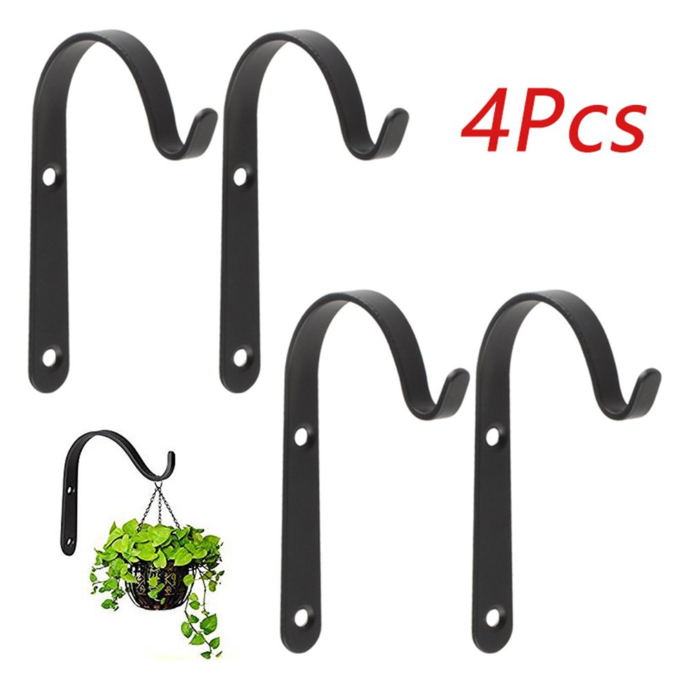 4PCS Garden Plant Wall Mounted Metal Hanging Bracket Decorative Plant Hanger for Bird Feeders Planters