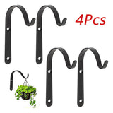 4PCS Garden Plant Wall Mounted Metal Hanging Bracket Decorative Plant Hanger for Bird Feeders Planters