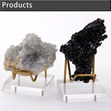 Acrylic Crystal Display Stand Mini Desktop Easel Stands Metal Arm Display with Acrylic Base