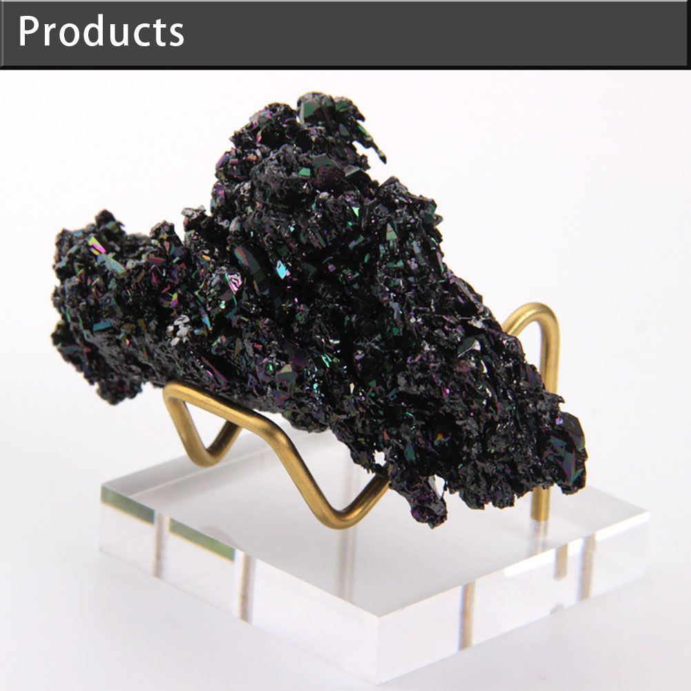 Acrylic Crystal Display Stand Mini Desktop Easel Stands Metal Arm Display with Acrylic Base