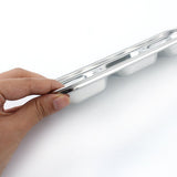 Divided Seasoning Dish Stainless Steel Sauce Dish Kitchen Dipping Dish - Front View