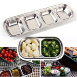 Divided Seasoning Dish Stainless Steel Sauce Dish Kitchen Dipping Dish