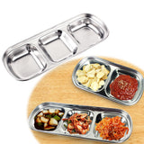 Divided Seasoning Dish Stainless Steel Sauce Dish Kitchen Dipping Dish