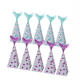 10Pcs Mermaid Party Favors Boxes Mermaid Gift Bags Box Kids Mermaid Party Goodie Bags