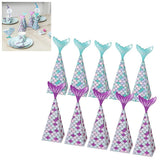 10Pcs Mermaid Party Favors Boxes Mermaid Gift Bags Box Kids Mermaid Party Goodie Bags - Extra Image