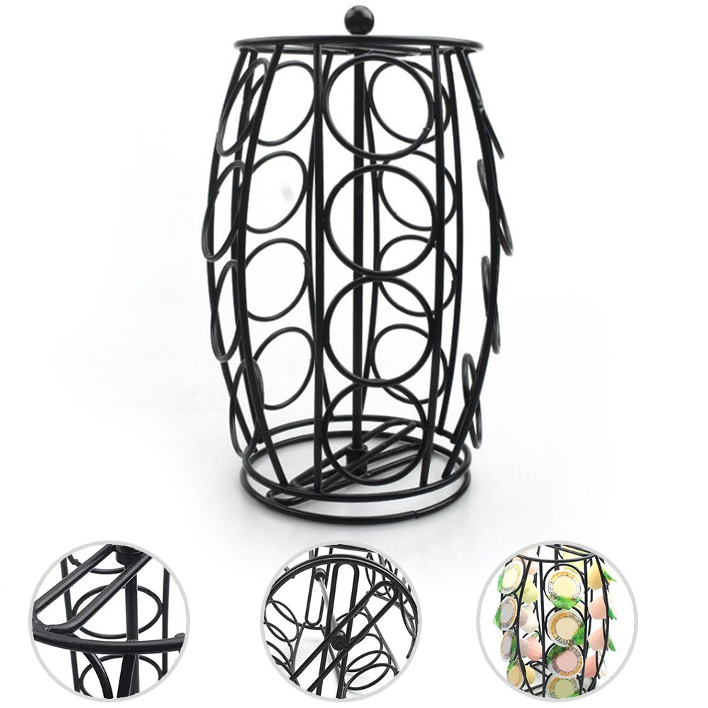 K Cup Carousel Metal Carousel Holder Organizer Coffee Pod Holder for Home Office