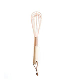 Wooden Handle Stainless Steel Whisk Egg Beater Rose Gold Mixing Cooking Tools Firm Durable Cream Frother Baking Utensils