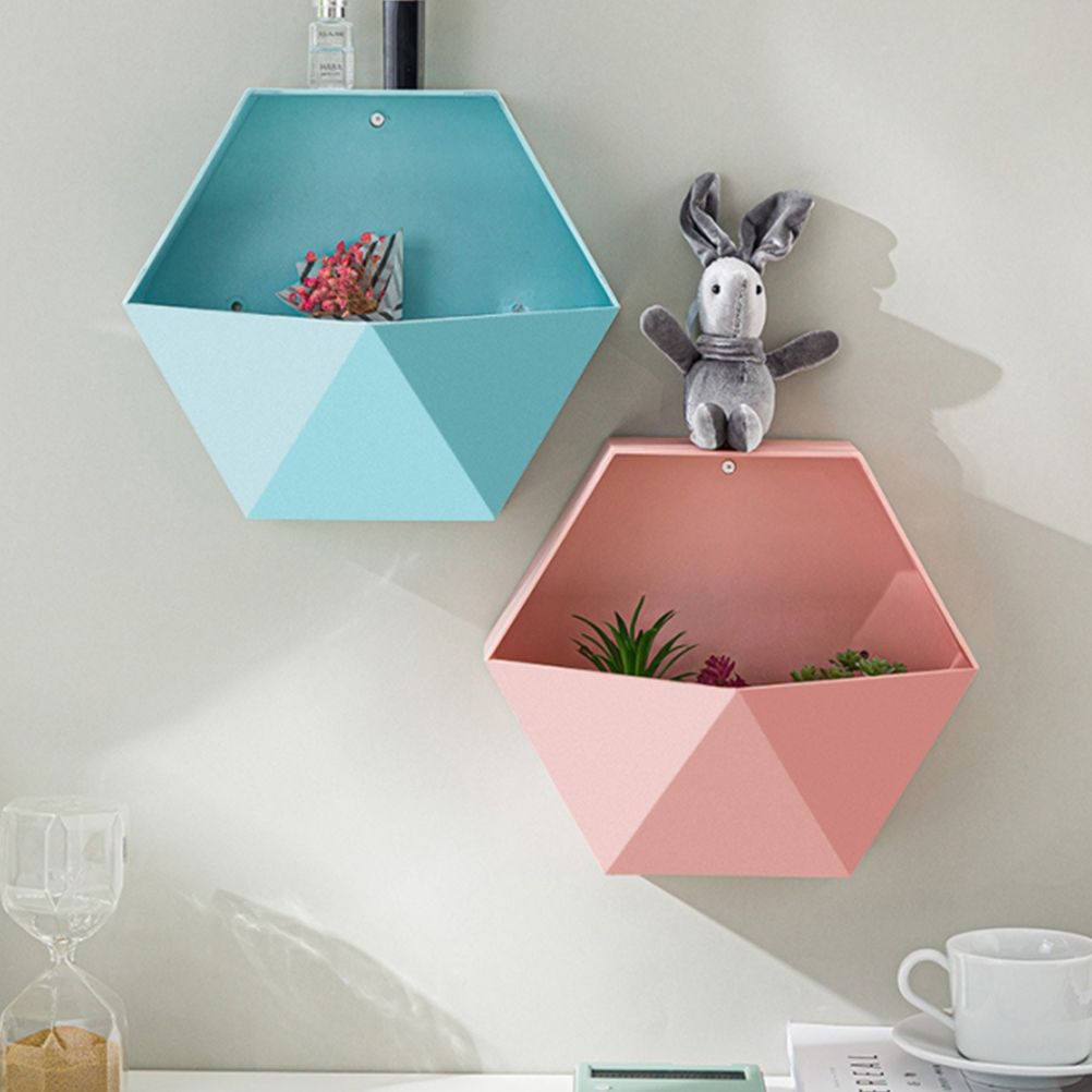 Hexagonal Wall Shelf Geometric Hexagonal Storage Shelf Simple Geometric Wall Floating Shelf