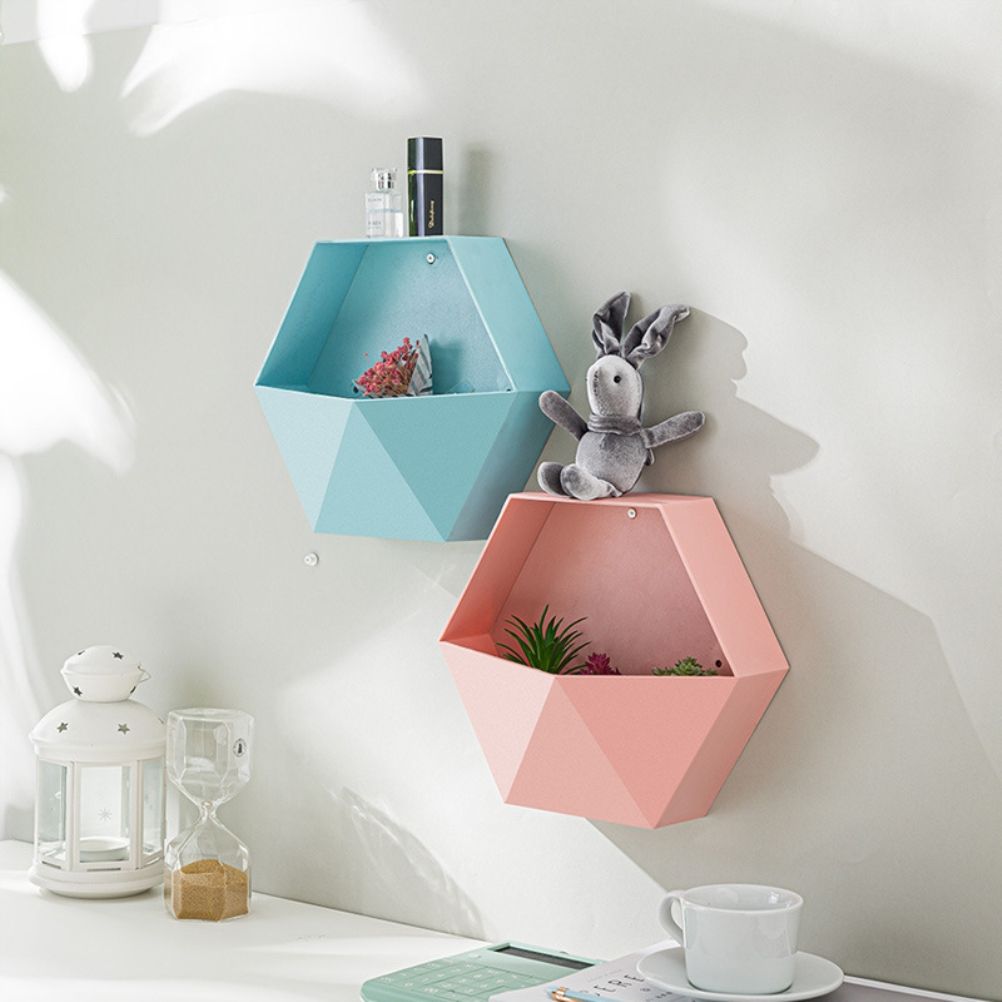 Hexagonal Wall Shelf Geometric Hexagonal Storage Shelf Simple Geometric Wall Floating Shelf