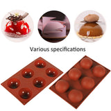 6 Cavity Semicircle Silicone Cake Mold Muffin Chocolate Baking Mold Pan DIY Party Cake Mold - Close-Up Angle