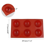 6 Cavity Semicircle Silicone Cake Mold Muffin Chocolate Baking Mold Pan DIY Party Cake Mold - Low Angle
