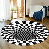 3D Round Carpet Rug Living Room Doormat Coffee Table Blanket 3D Optical Decorative Carpet for Bedroom Dining Room Office - Front View
