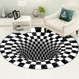 3D Round Carpet Rug Living Room Doormat Coffee Table Blanket 3D Optical Decorative Carpet for Bedroom Dining Room Office