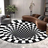3D Round Carpet Rug Living Room Doormat Coffee Table Blanket 3D Optical Decorative Carpet for Bedroom Dining Room Office - 45-Degree Angle
