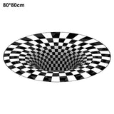 3D Round Carpet Rug Living Room Doormat Coffee Table Blanket 3D Optical Decorative Carpet for Bedroom Dining Room Office
