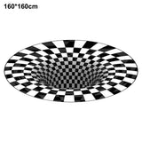 3D Round Carpet Rug Living Room Doormat Coffee Table Blanket 3D Optical Decorative Carpet for Bedroom Dining Room Office - Extra Image