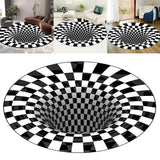 3D Round Carpet Rug Living Room Doormat Coffee Table Blanket 3D Optical Decorative Carpet for Bedroom Dining Room Office