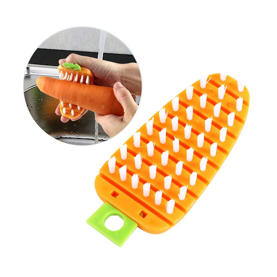 Vegetable scrubber cleaning brush for potatoes and carrots, random colour