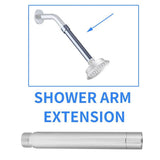 Shower Extension Tube Stainless Steel Shower Extension Pipe Shower Extender - Top-Down View