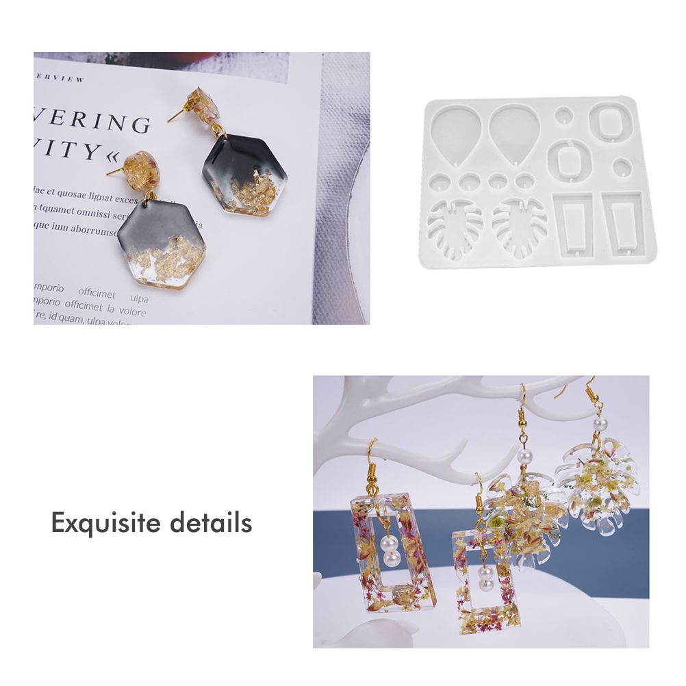 Silicone Resin Molds for Earrings DIY Mold Crystal Multi Style Epoxy Earrings Keychain Mold Jewelry Pendant Making Tool