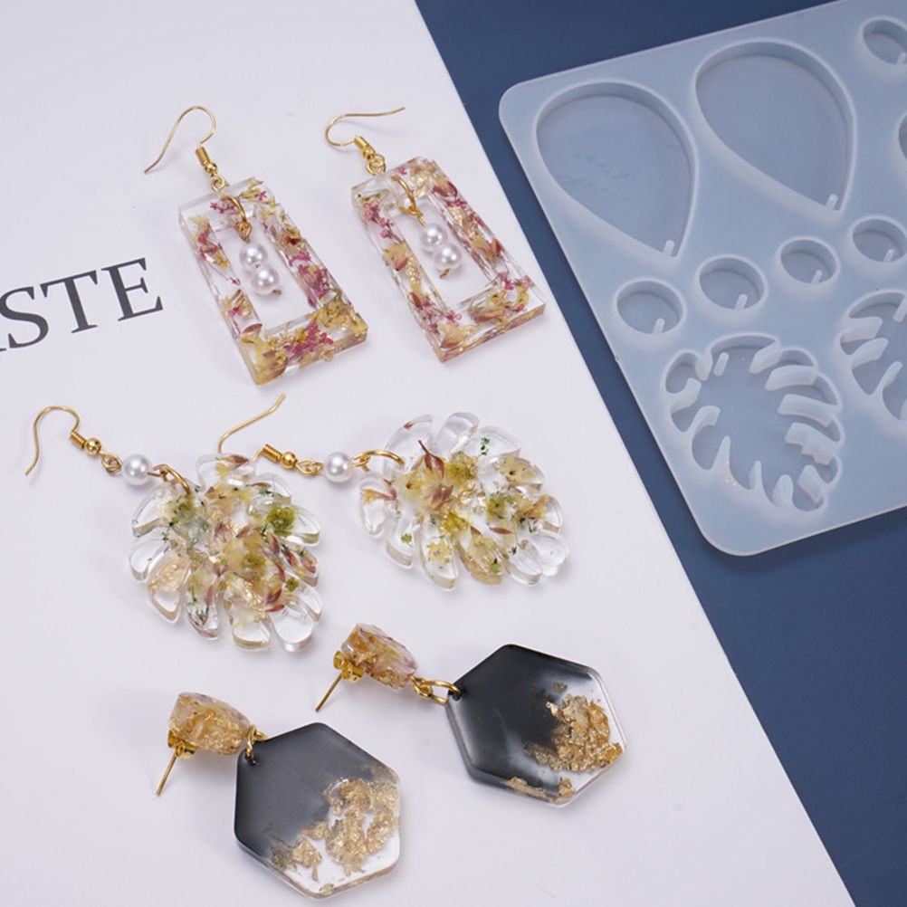 Silicone Resin Molds for Earrings DIY Mold Crystal Multi Style Epoxy Earrings Keychain Mold Jewelry Pendant Making Tool