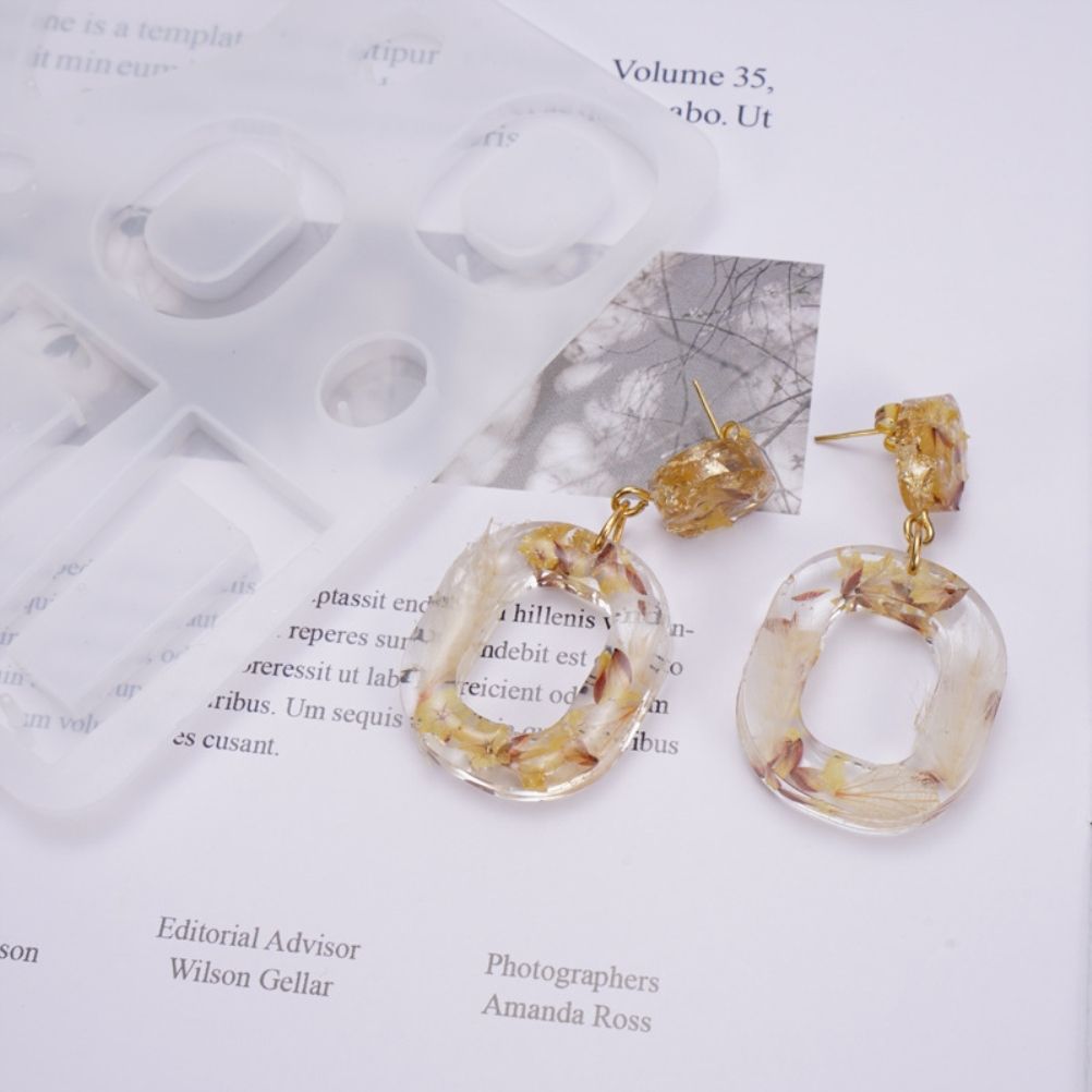 Silicone Resin Molds for Earrings DIY Mold Crystal Multi Style Epoxy Earrings Keychain Mold Jewelry Pendant Making Tool