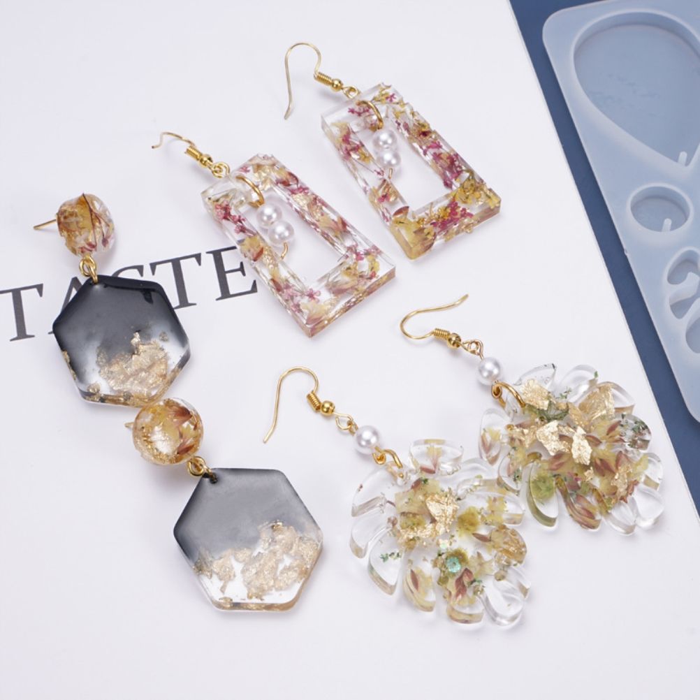 Silicone Resin Molds for Earrings DIY Mold Crystal Multi Style Epoxy Earrings Keychain Mold Jewelry Pendant Making Tool