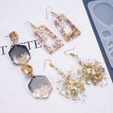 Silicone Resin Molds for Earrings DIY Mold Crystal Multi Style Epoxy Earrings Keychain Mold Jewelry Pendant Making Tool - Close-Up Angle