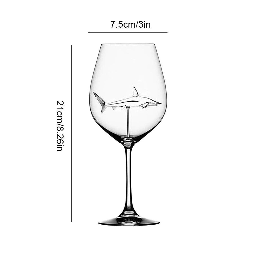 300ml Goblet Glass Mug Shark Wine Glass Goblets for Cold Drink Champagne Goblet Cocktail Glasses Whiskey Cup Party Barware