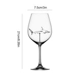 300ml Goblet Glass Mug Shark Wine Glass Goblets for Cold Drink Champagne Goblet Cocktail Glasses Whiskey Cup Party Barware - Side View