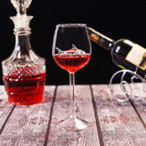 300ml Goblet Glass Mug Shark Wine Glass Goblets for Cold Drink Champagne Goblet Cocktail Glasses Whiskey Cup Party Barware - 45-Degree Angle