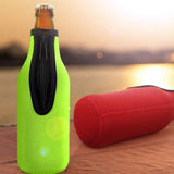 Beer Bottle Sleeve Zip Up Bottle Cover Collapsible Neoprene Sleeve Beer Cooler Covers for Indoor Outdoor Activities - Rear View