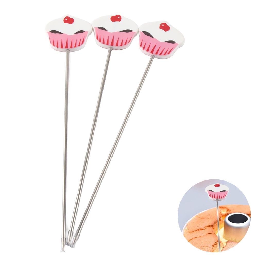3Pcs Stainless Steel Cake Tester Probe Cake Tester Biscuits Baking Test Needle DIY Baking Tool for Cake Bread Muffin Testing