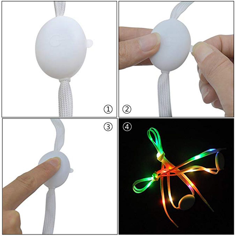 1 Pair LED Light Waterproof Shoelaces Battery Powered Flash Lighting Shoeslaces for Party Hip Hop Dancing Skating Running Cosplay