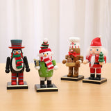 Christmas Wooden Nutcracker Ornaments Nutcracker Figures Toy Puppet Desktop Ornaments Home Decor - Front View