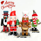 Christmas Wooden Nutcracker Ornaments Nutcracker Figures Toy Puppet Desktop Ornaments Home Decor