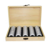 Adjustable 50 Coin Storage Tool Round Coin Storage Wooden Box Commemorative Coin Collection Tool