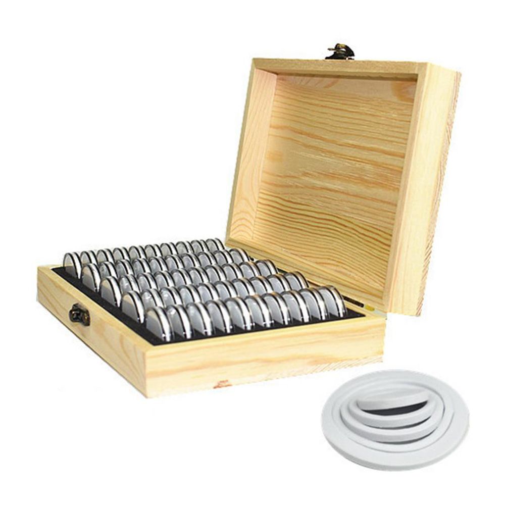 Adjustable 50 Coin Storage Tool Round Coin Storage Wooden Box Commemorative Coin Collection Tool