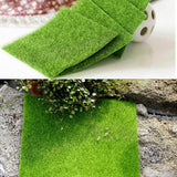 Artificial Lawn Grass Turf Interlocking Grass Tile Lawn Rug for Garden Bonsai Home Aquarium Artificial Lawn DIY Decoration - Top-Down View
