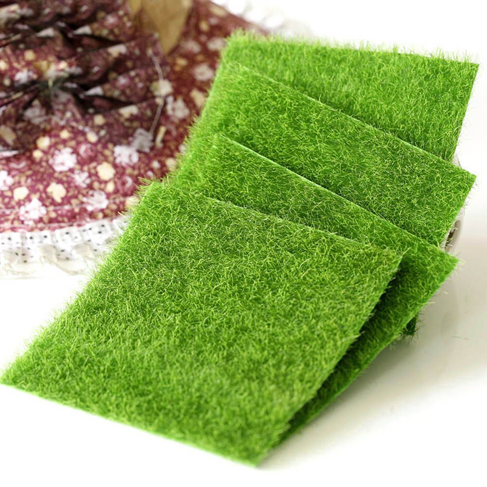 Artificial Lawn Grass Turf Interlocking Grass Tile Lawn Rug for Garden Bonsai Home Aquarium Artificial Lawn DIY Decoration